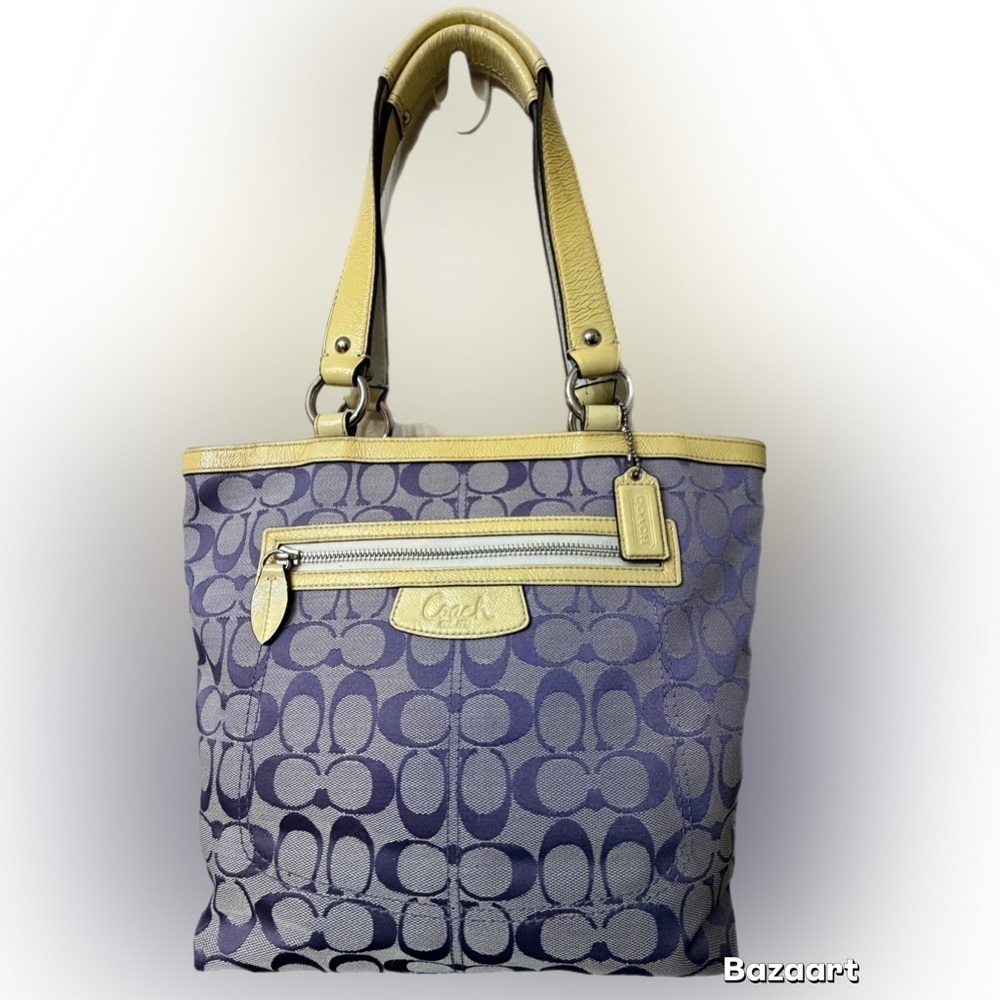 Coach Yellow and Purple Signature Tote